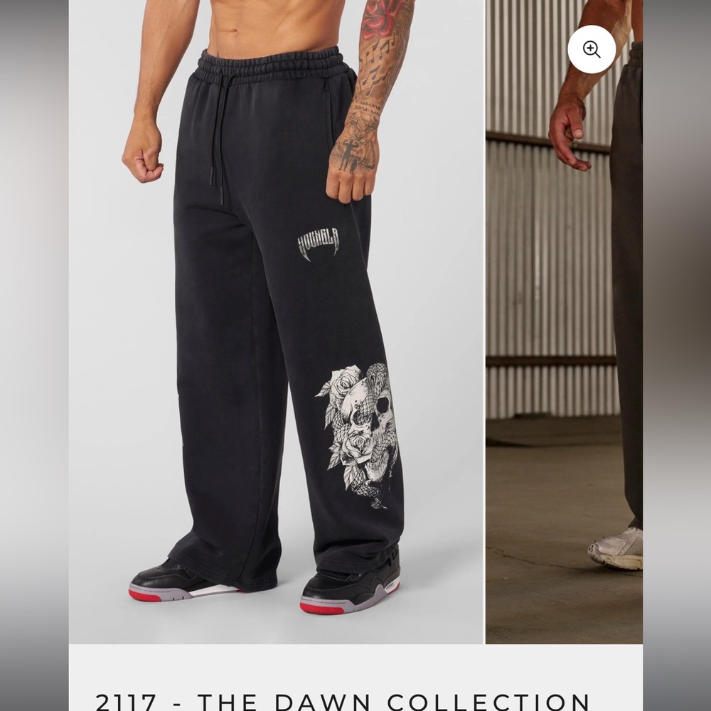 YoungLA Dawn Collection Black Graphic Sweatpants